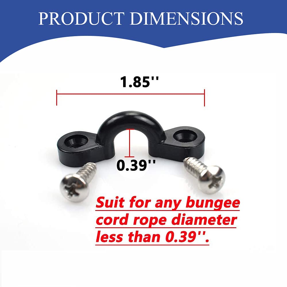 Kayak Tie Down Loops Kit - 10pcs Nylon Padeye with Stainless Screws for Canoe & Boat - Perfect for Deck Rigging & Water Sports