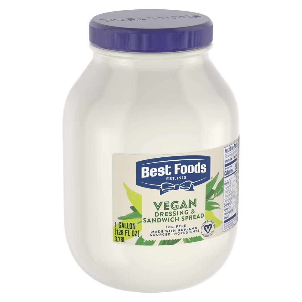 Best Vegan Mayonnaise - Non-GMO, Gluten-Free, No Artificial Flavors or Colors, Cholesterol-Free, 1 Gallon (Pack of 4) - Perfect for Sandwiches, Salads, and Plant-Based Recipes
