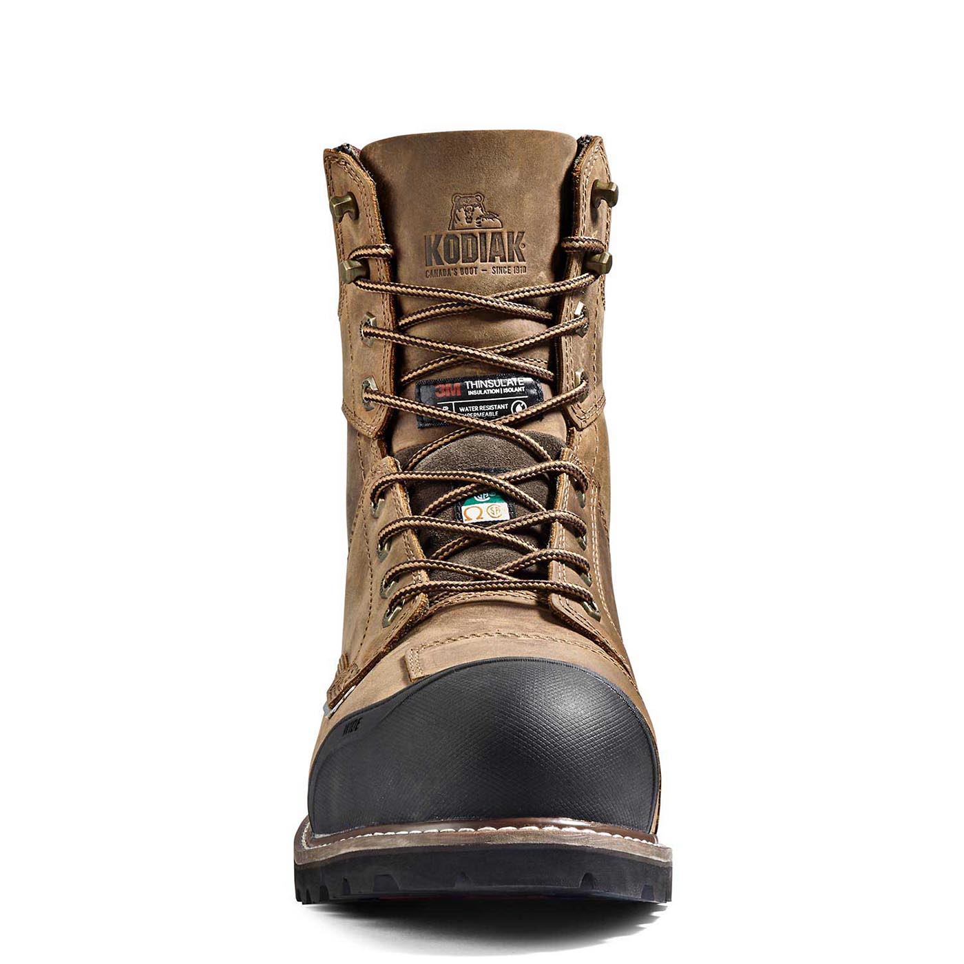 Kodiak Widebody WP Men's 8 Composite Toe Work Boots - Waterproof Safety Shoes for Construction & Outdoor Work (Brown) - Perfect for Heavy Duty Jobs, Hiking & Industrial Workplaces