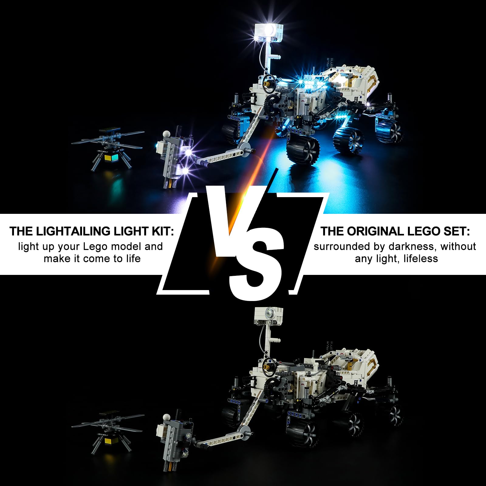LIGHTAILING LED Lighting Kit for Lego 42158 NASA Mars Rover Perseverance Building Blocks Model - Compatible LED Light Set for Lego (Model Not Included) - Perfect for Space-Themed Displays & Collector Showcases