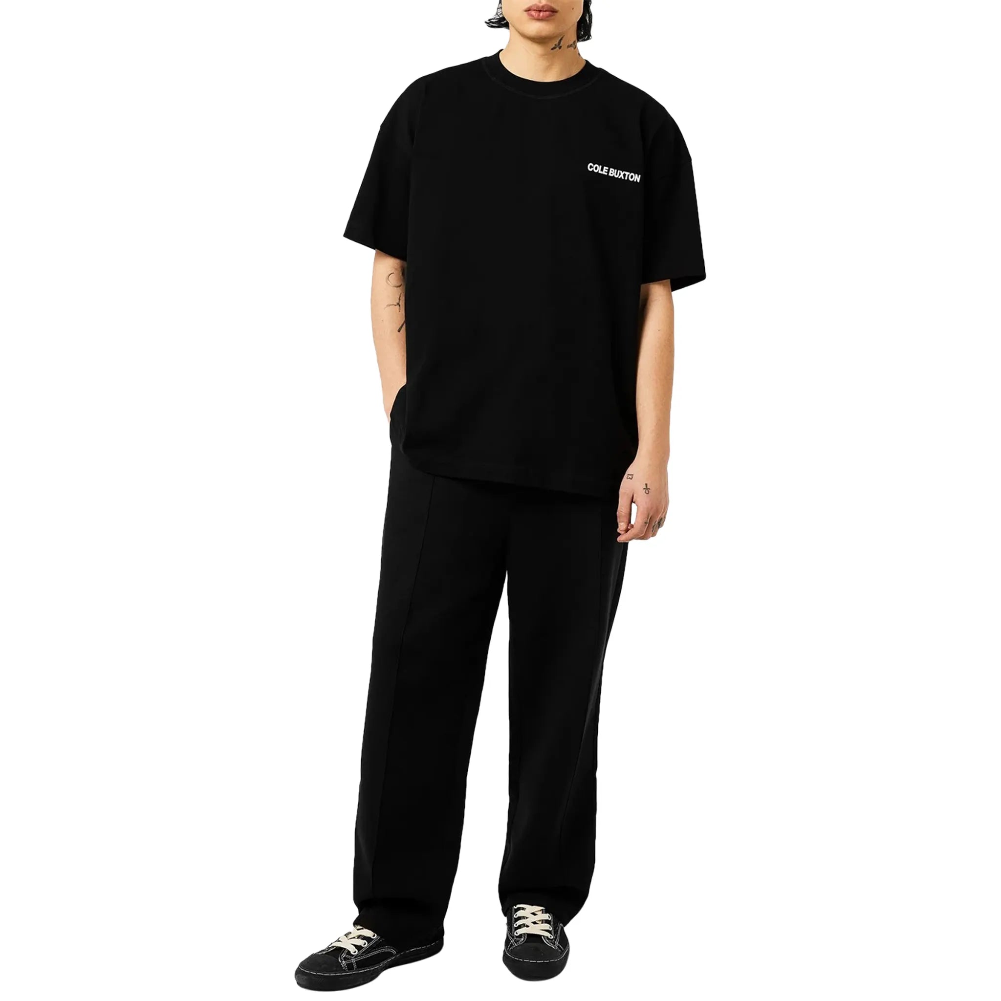 Cole Buxton CB Sportswear Black T-Shirt for Men - Premium Cotton Streetwear Tee for Gym, Casual & Everyday Wear