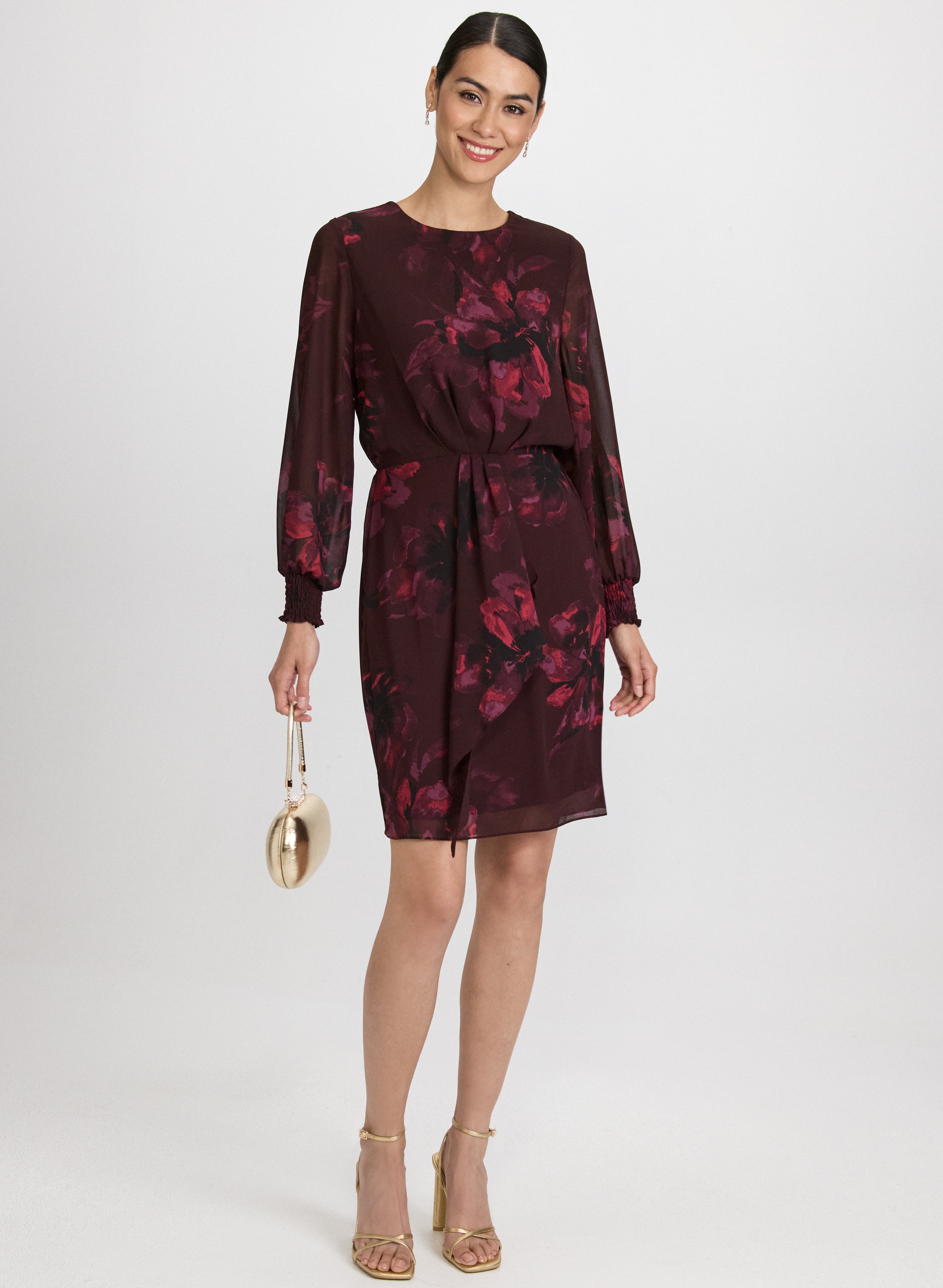 Floral Flounce Front Dress - Elegant Summer Midi Dress for Women | Perfect for Weddings, Parties & Casual Outings