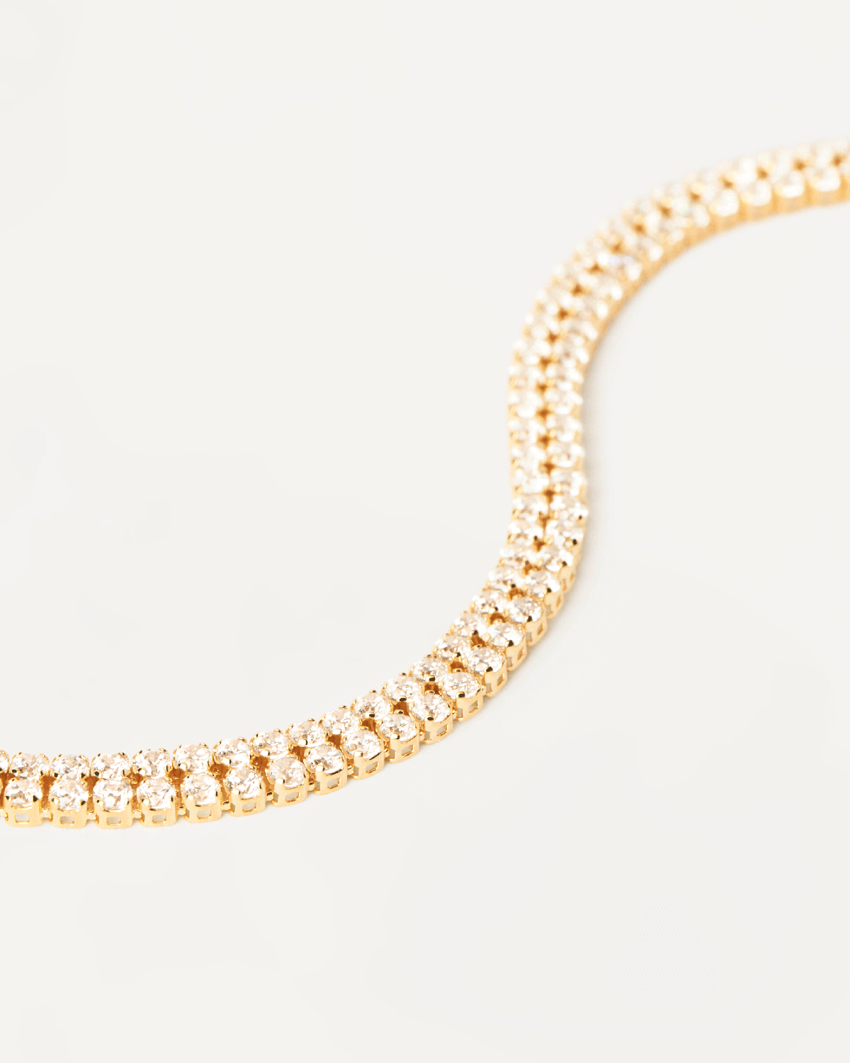 Elegant GRID Diamonds and Gold Double Tennis Bracelet for Women | 14K White Gold Plated | Perfect for Weddings, Parties & Special Occasions