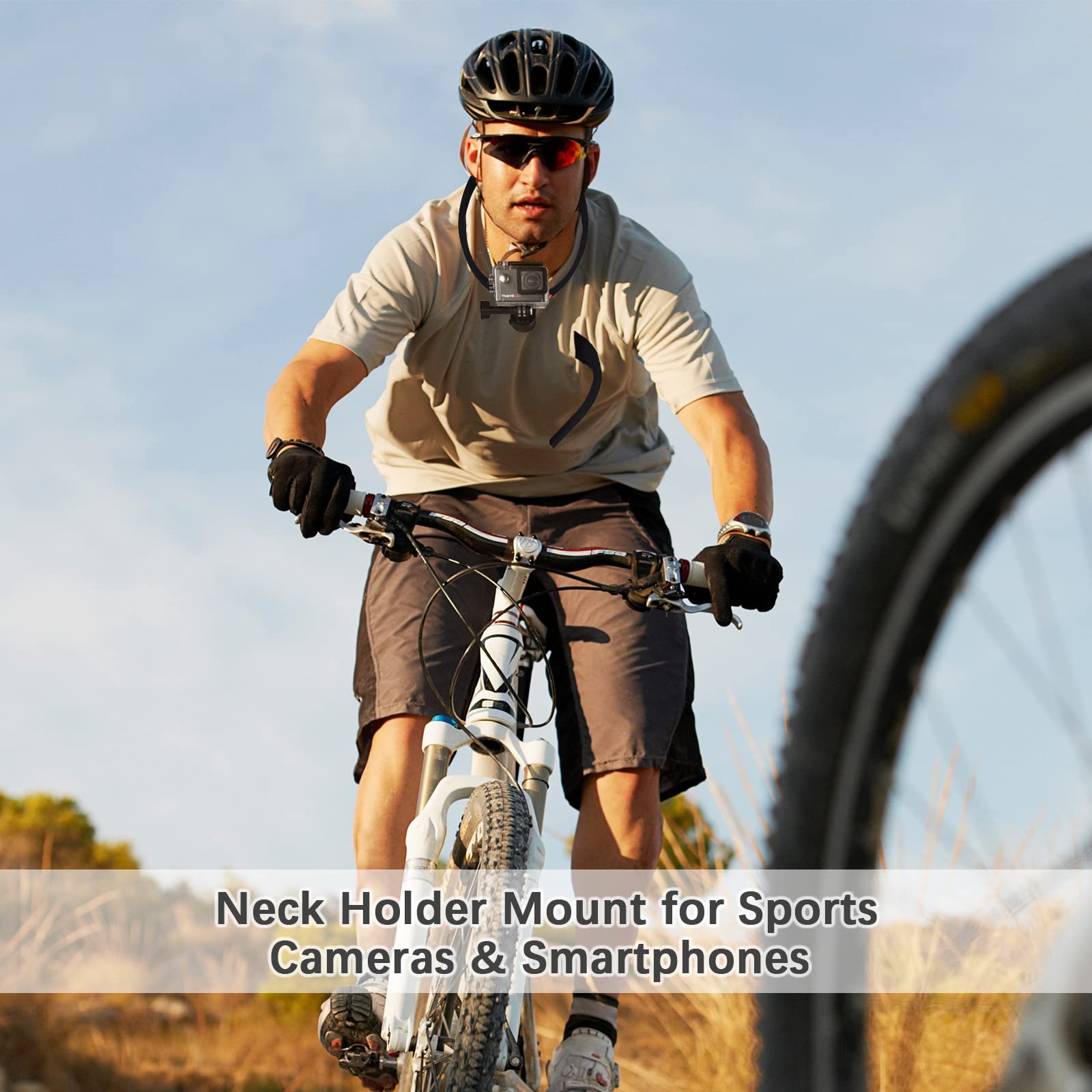 Andoer Sports Camera Neck Mount - Adjustable Chest Harness for Smartphones & Action Cameras - Compatible with GoPro Hero 11/10/9/8 & iPhone 14/13/12/11 - Perfect for Running, Cycling, Hiking & Outdoor Adventures