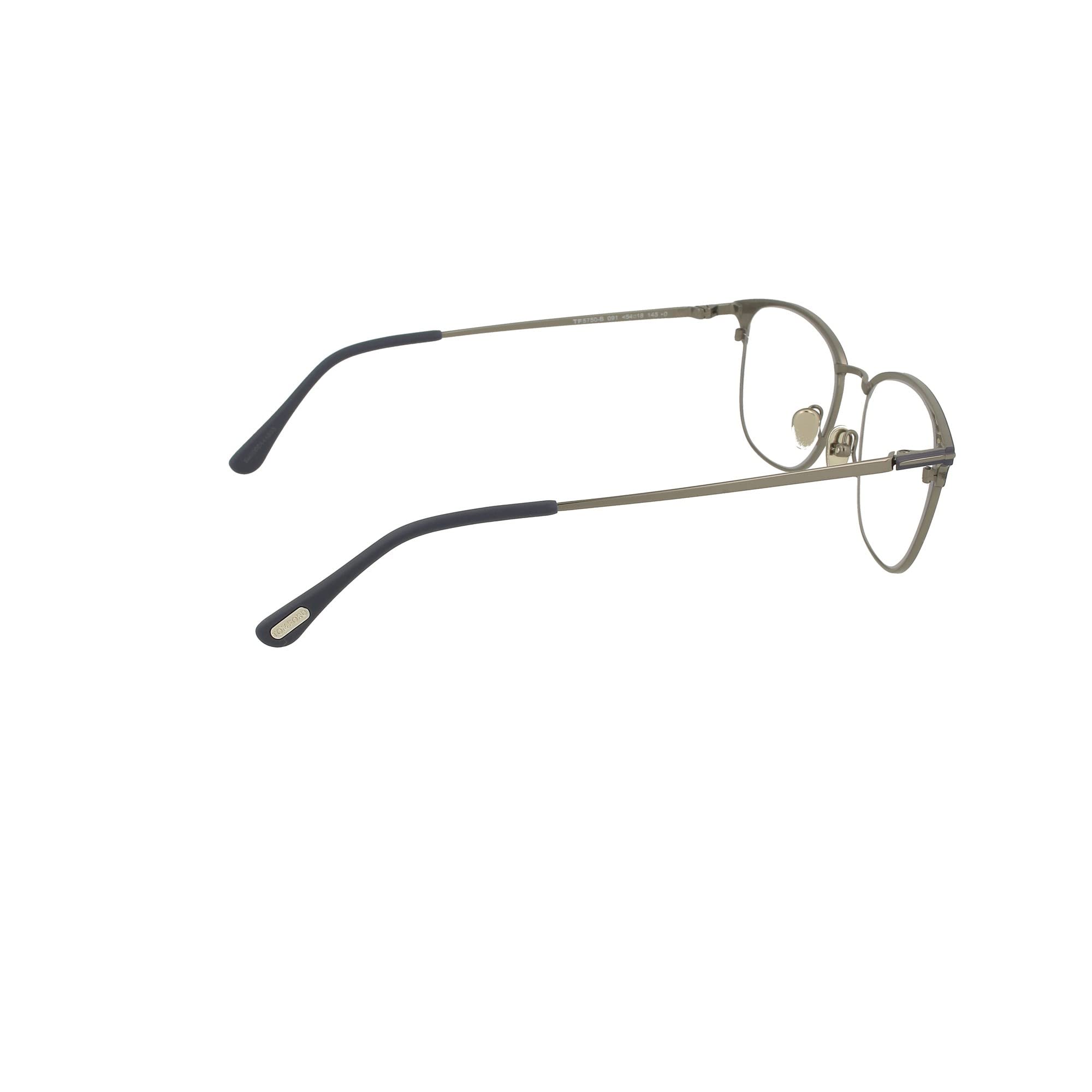 Tom Ford FT 5750-B 091 Eyeglasses - Matte Blue Frame with Shiny Dark Ruthenium 