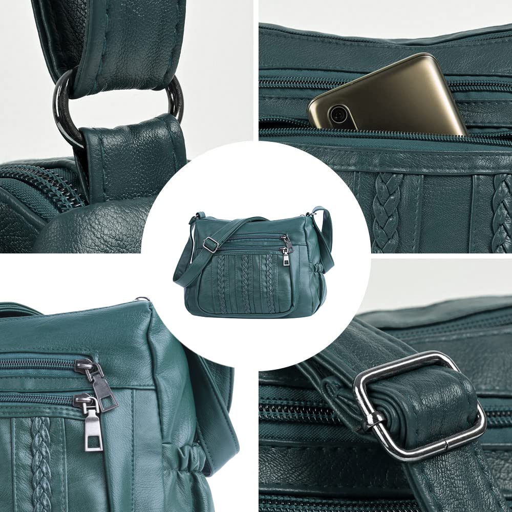 ELDA Women's Crossbody Purse - Soft PU Leather Shoulder Bag with Multiple Pockets | Perfect for Work, Travel & Everyday Use