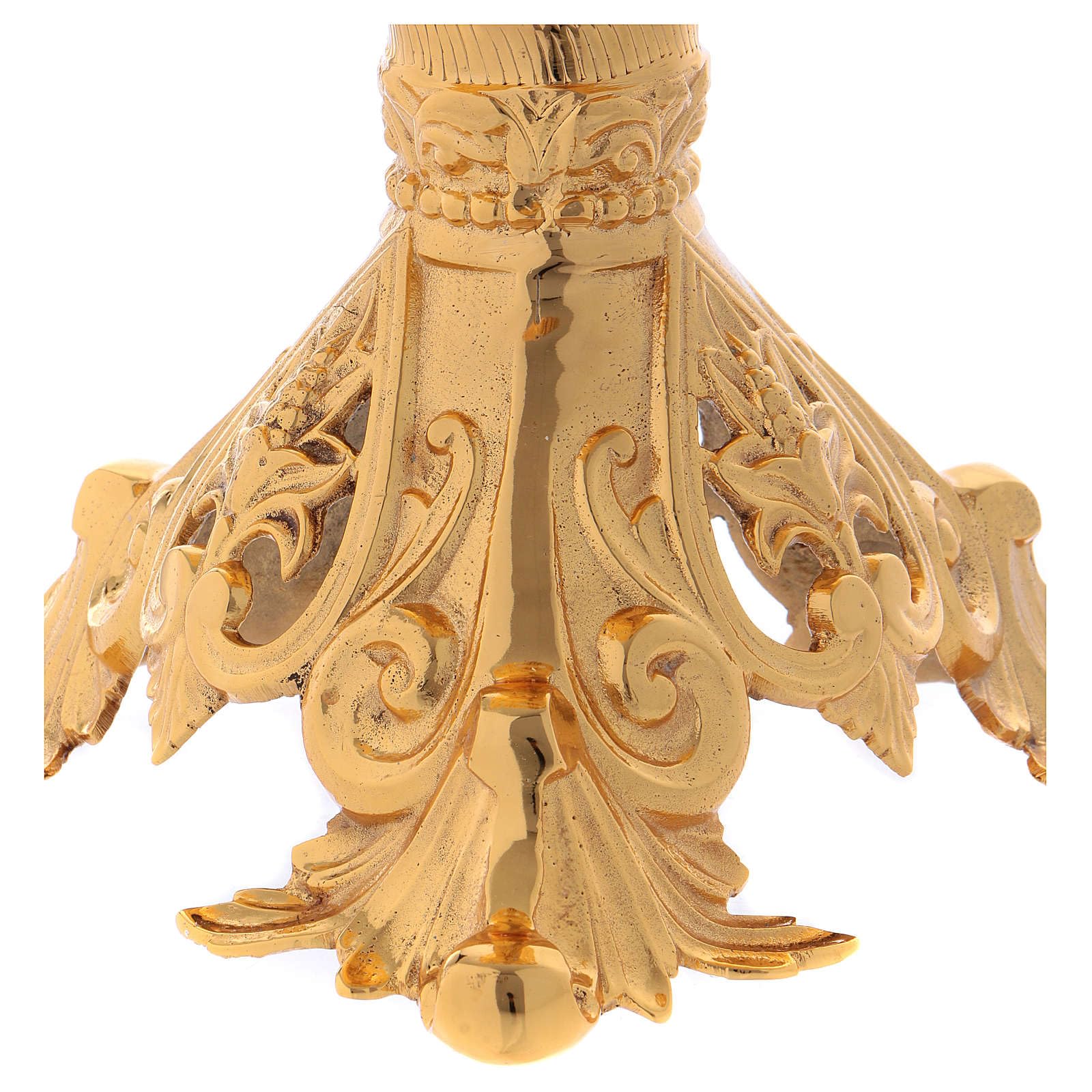 Golden Brass Candle Holder 24cm - Elegant Home Decor for Dining Table, Wedding Centerpiece, and Romantic Ambiance