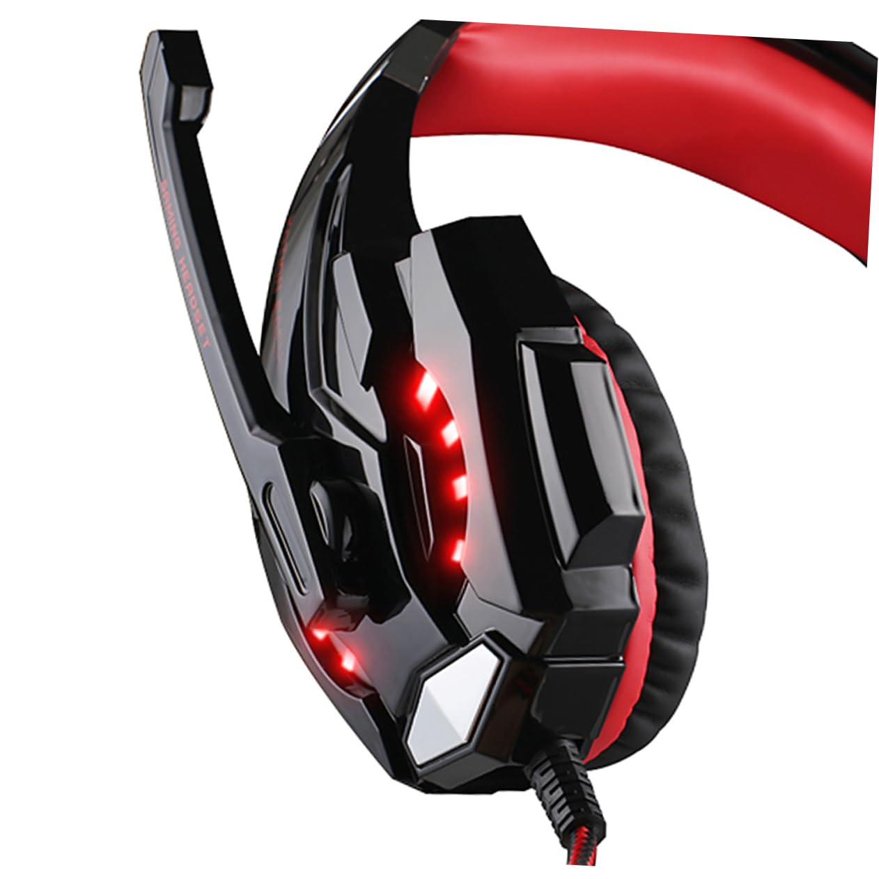 Best Gaming Headphones with Noise-Canceling Mic - Comfortable Over-Ear LED Headset for PC, PS5, Xbox (Black/Red) - Perfect for Streaming, Esports & Late-Night Gaming Sessions