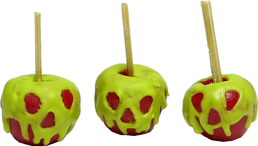 Scary Face Candy Apples - Halloween Party Treats Set of 3 | Spooky Decorations for Trick or Treat, Haunted House Parties & Fall Festivals