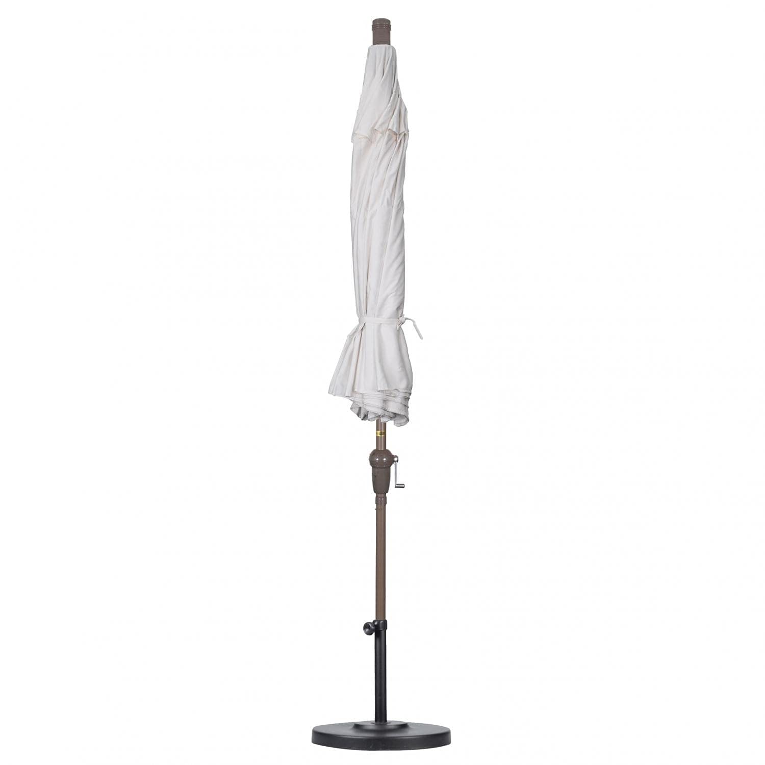 9' Round Aluminum Market Umbrella with Crank Lift & Auto Tilt - Bronze Pole Patio Umbrella for Outdoor Dining, Poolside, and Garden Relaxation | California Umbrella Collection