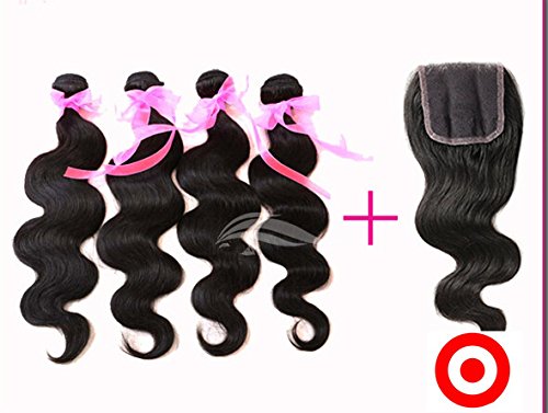 2017 DaJun 8A Invisible Part Weave Hair with Closure - 3 Bundles Malaysian Virgin Remy Human Hair Body Wave (8