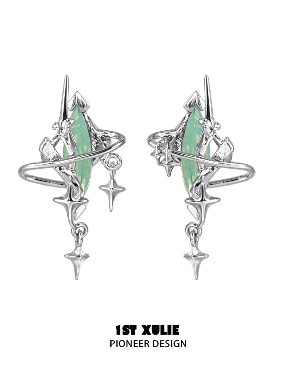 Star Trails S925 18K Platinum Plated Moissanite Diamond Earrings for Women - Luxury Wedding, Anniversary & Evening Party Jewelry Gift