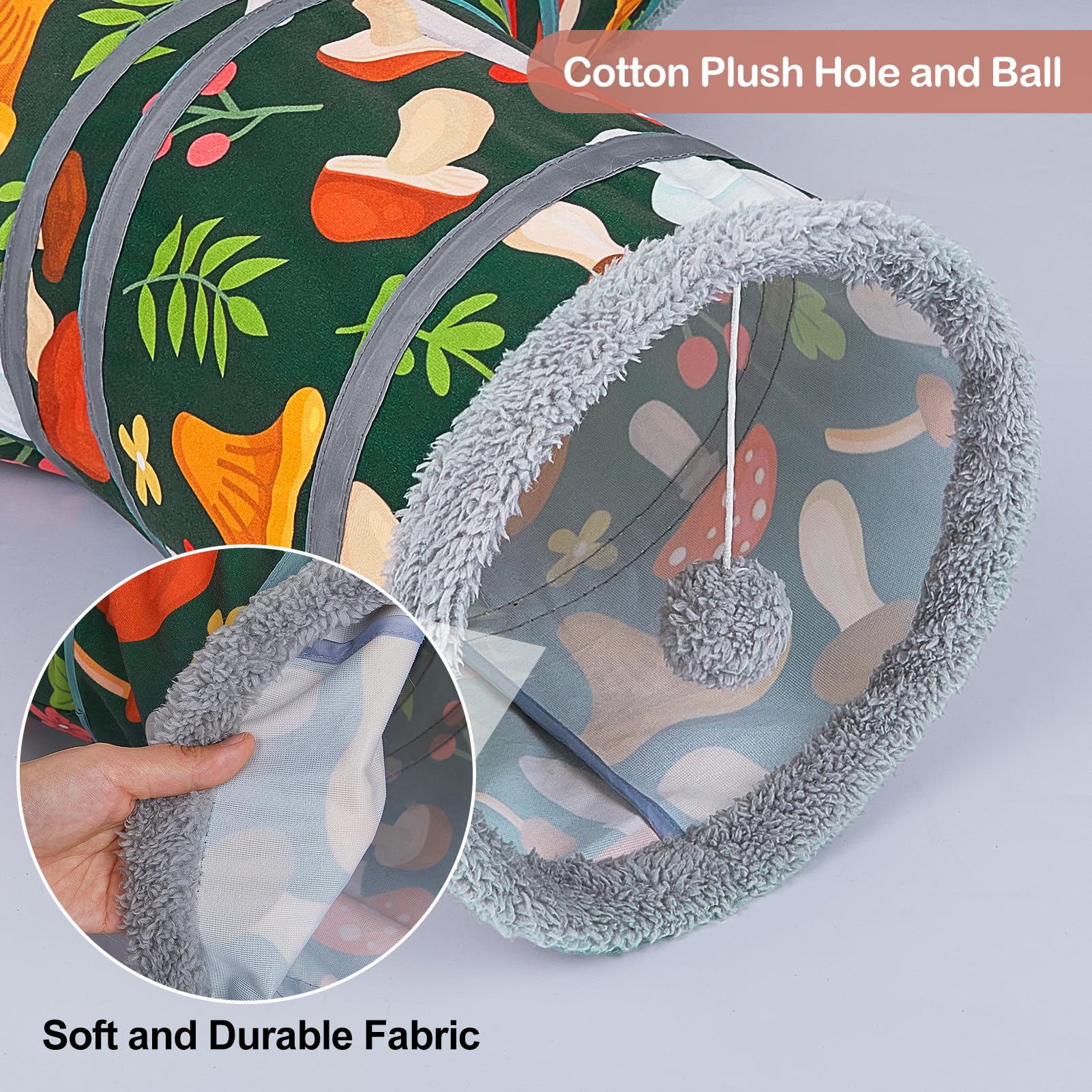 3-Way Collapsible Cat Tunnel with Peekaboo Cave & Toy Balls - Fun Indoor Play Tube for Cats, Kittens & Puppies - Perfect for Hide & Seek, Exercise & Playtime
