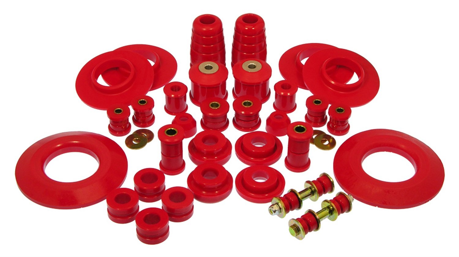 Prothane 4-2006 Red Complete Polyurethane Bushing Kit - Improve Ride Quality & Reduce Vibration for Cars, Trucks & SUVs - Perfect for Suspension Upgrades & Performance Tuning