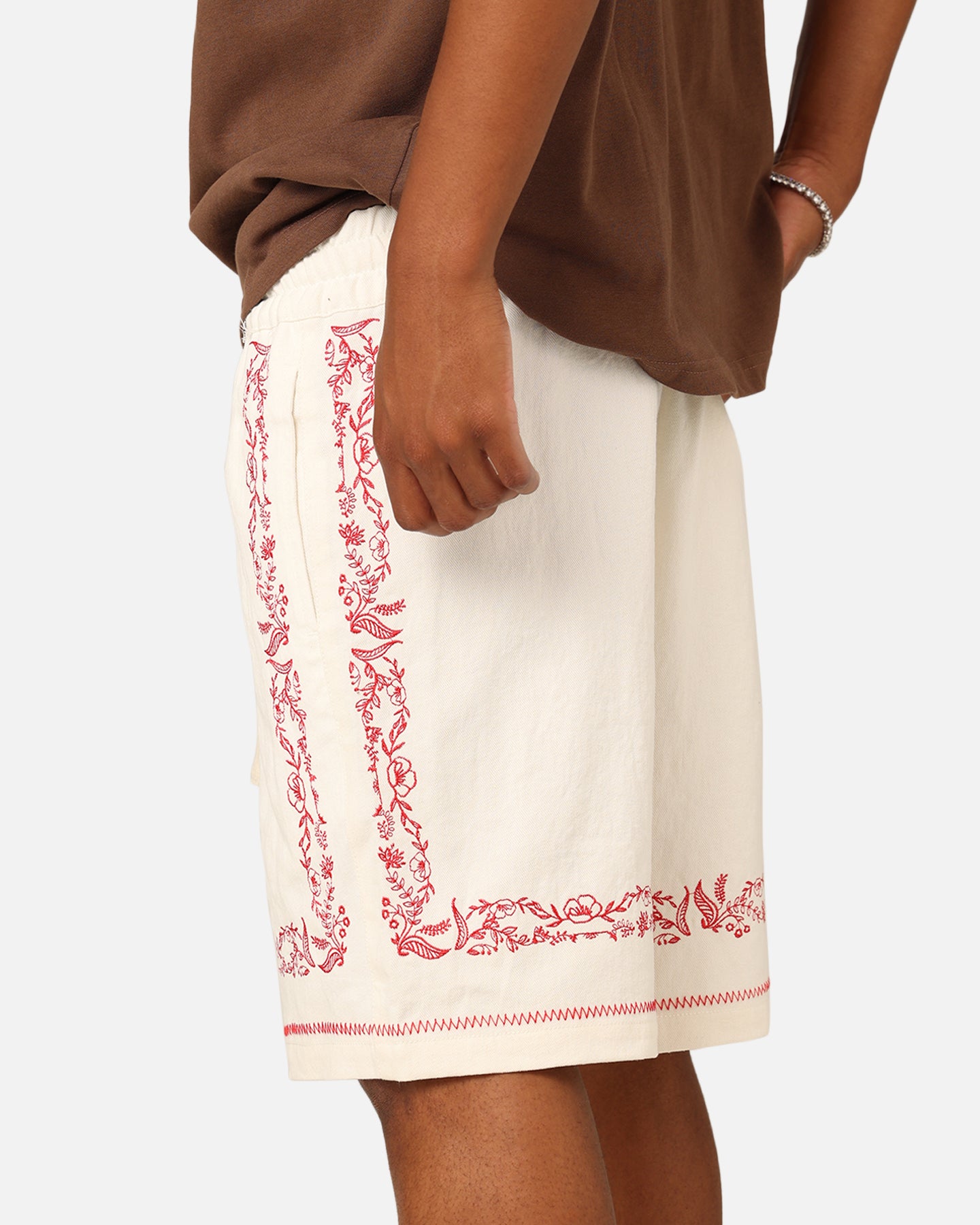 404 Frontier Linen Blend Shorts for Men - Comfortable Casual Summer Shorts in Off White - Perfect for Beach, Vacation and Outdoor Activities