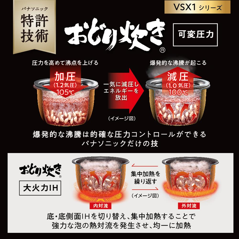 **Panasonic SR-VSX181-K 10-Cup IH Rice Cooker with Steam & Variable Pressure - IoT Compatible, 100V, Black - Perfect for Home Kitchens & Smart Cooking**