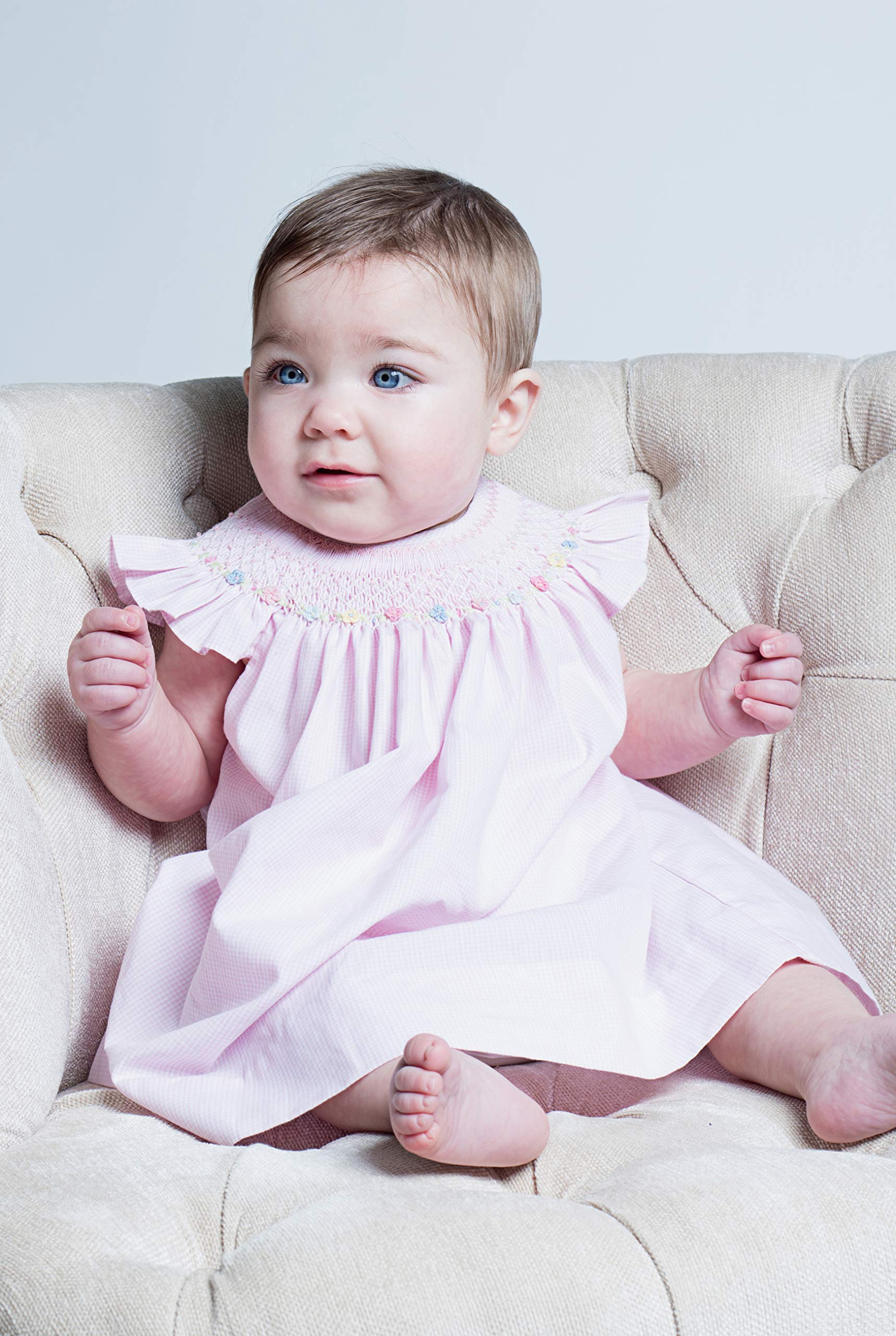 Adorable Pink Bishop Dress for Baby Girls | Soft & Comfortable Church or Special Occasion Outfit