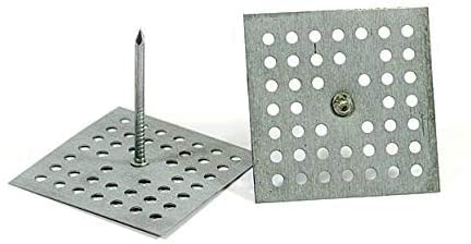 Perforated Insulation Pins 1000 Pack (1-5/8 Inch) - Made in USA - Heavy Duty Roofing & Wall Fasteners for Commercial & Residential Construction Projects