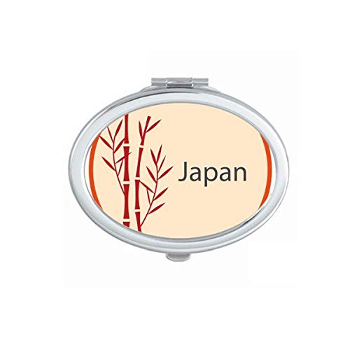 DIYthinker Japanese Culture Red Bamboo Pattern Portable Folding Mirror - Double-Sided Hand & Makeup Mirror for Travel, Home Vanity, and Gift Giving