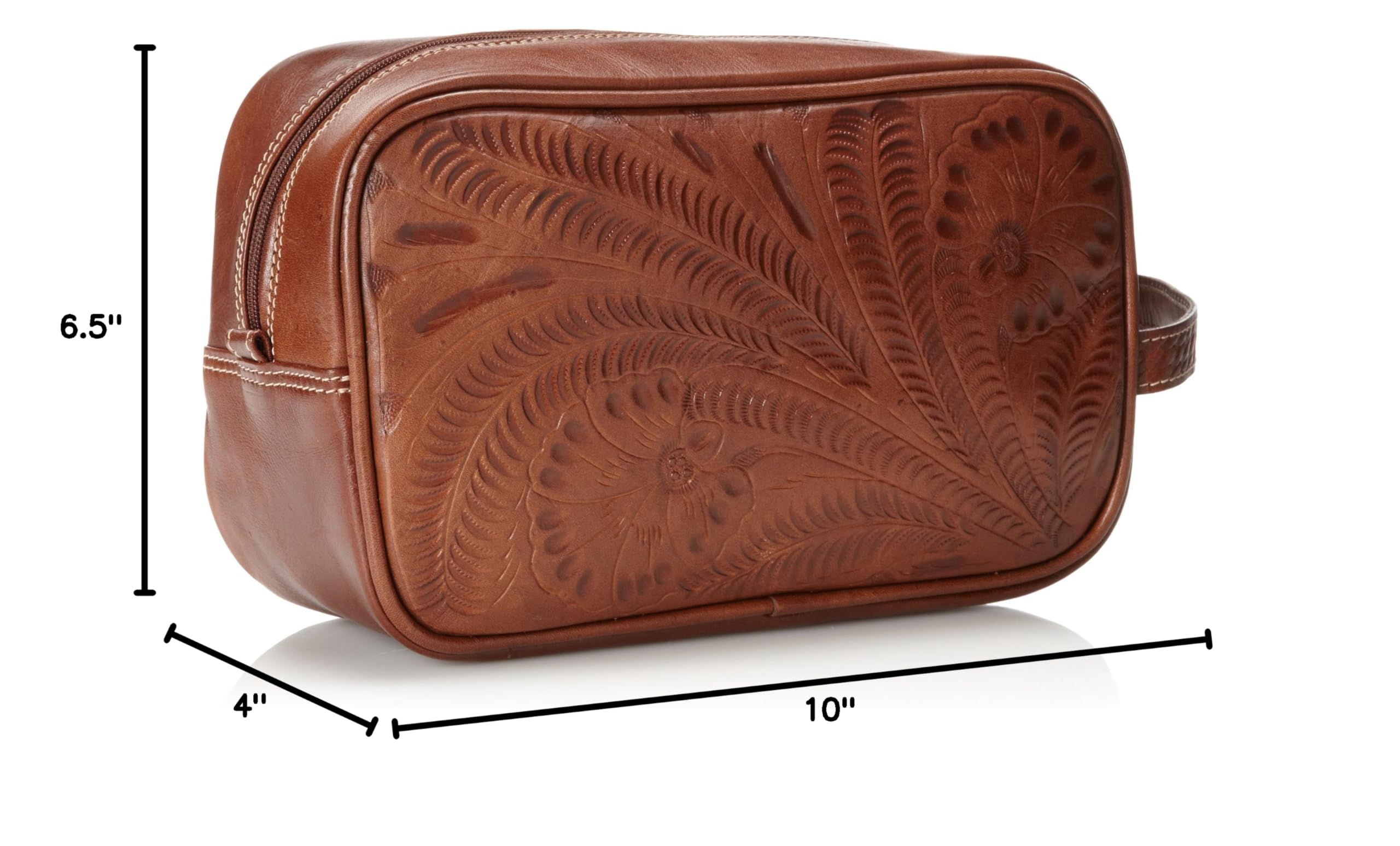 Vintage Leather Shaving Kit for Men - American West Style Toiletry Travel Bag - Perfect for Grooming, Camping & Adventure Trips
