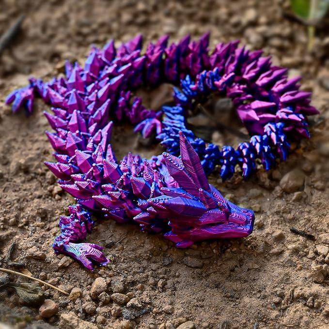 3D Printed Dragon Surprise Egg - Easter Basket Stuffers & Home Decor Gifts for Boys, Kids | Unique Dragon Fidget Desk Toy for Stress Relief & Play (Purple) - Perfect for Easter Celebrations, Party Favors, and Office Decor