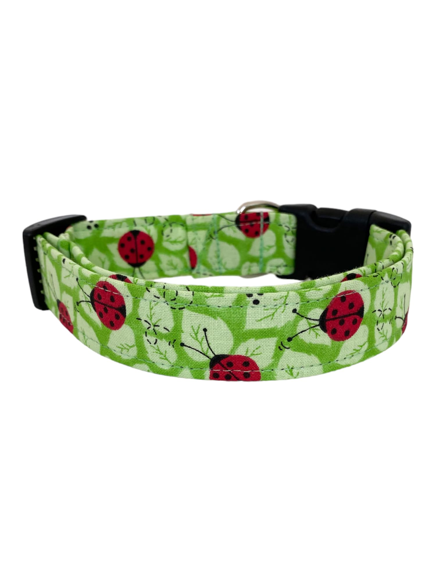 Ladybug Print Dog Collar - Adjustable Large Pet Collar for Small to Medium Dogs - Perfect for Daily Walks, Training & Outdoor Adventures