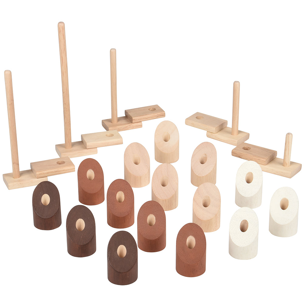 Natural Geo Stacker | 20 Piece Wooden Eco-Friendly Montessori Toy for Kids - STEM Learning, Early Education & Creative Play at Home or Classroom
