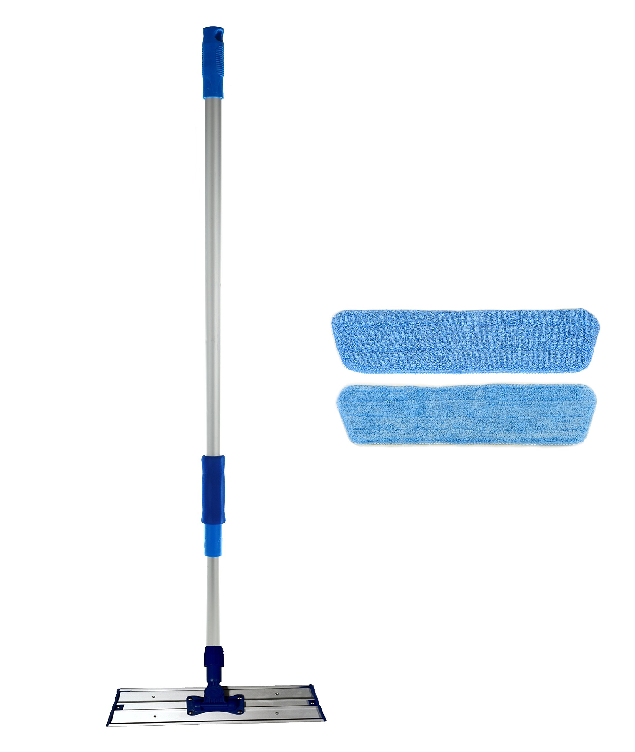 16 Inch Commercial Microfiber Mop Kit - Heavy Duty Floor Cleaning System for Restaurants, Hospitals & Schools | Real Clean Professional Mop with Washable Pads