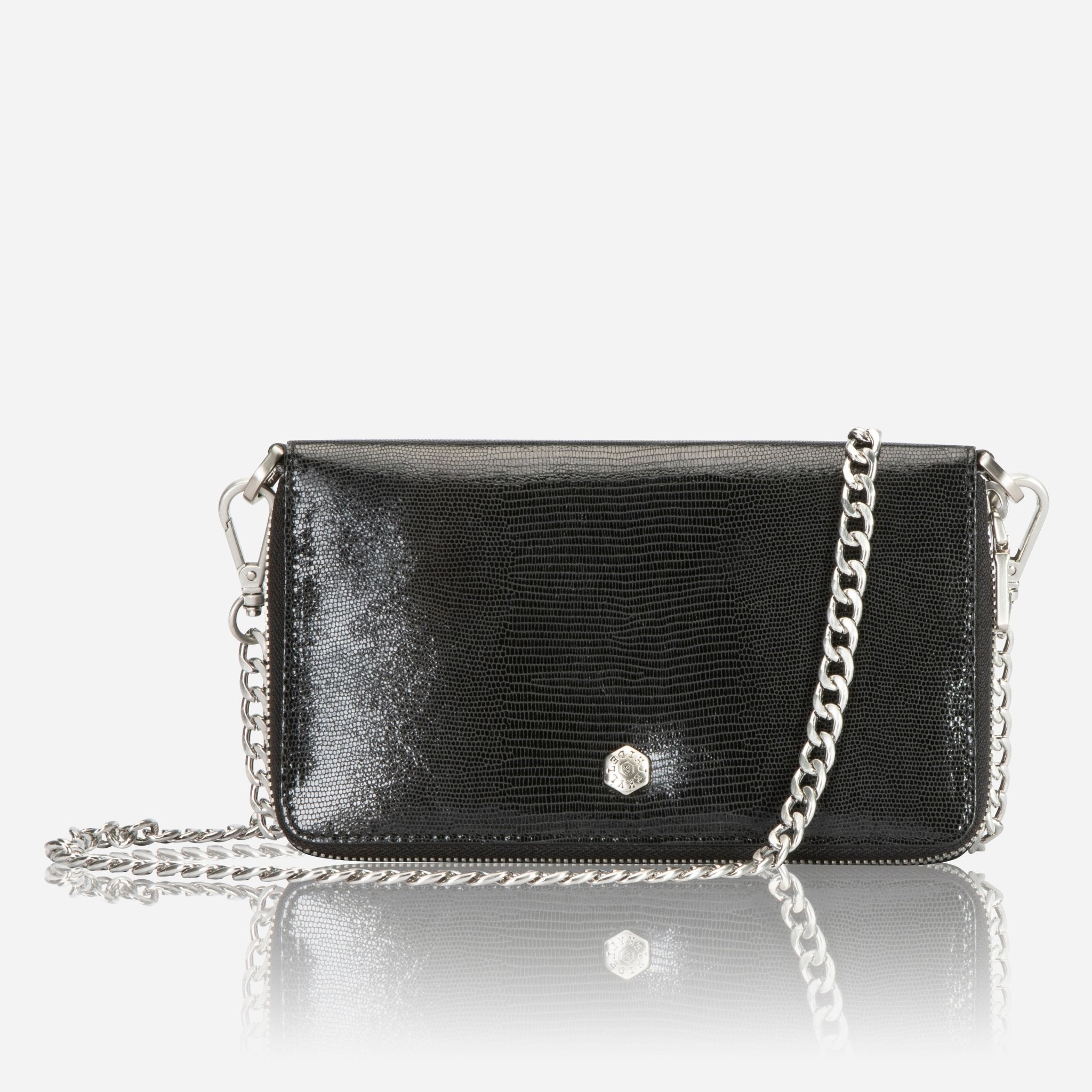 Jekyll & Hide Paris Chain Purse Women's Handbag - Midnight Black Crossbody Bag for Evening Parties, Date Night & Special Occasions
