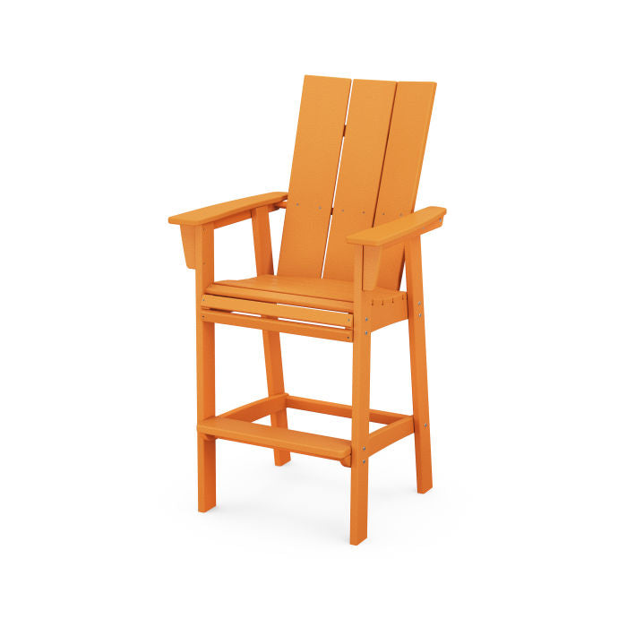 POLYWOOD Modern Curveback Adirondack Bar Chair - Outdoor Patio Furniture, Weather-Resistant Plastic Adirondack Bar Stool for Deck, Poolside & Backyard Relaxation