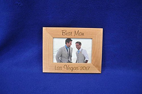 Best Man Gift - Personalized Engraved Wedding Frame for Groomsmen - Custom Groomsmen Gift Idea - Unique Wedding Party Keepsake - Perfect for Best Man Proposal & Thank You Gifts