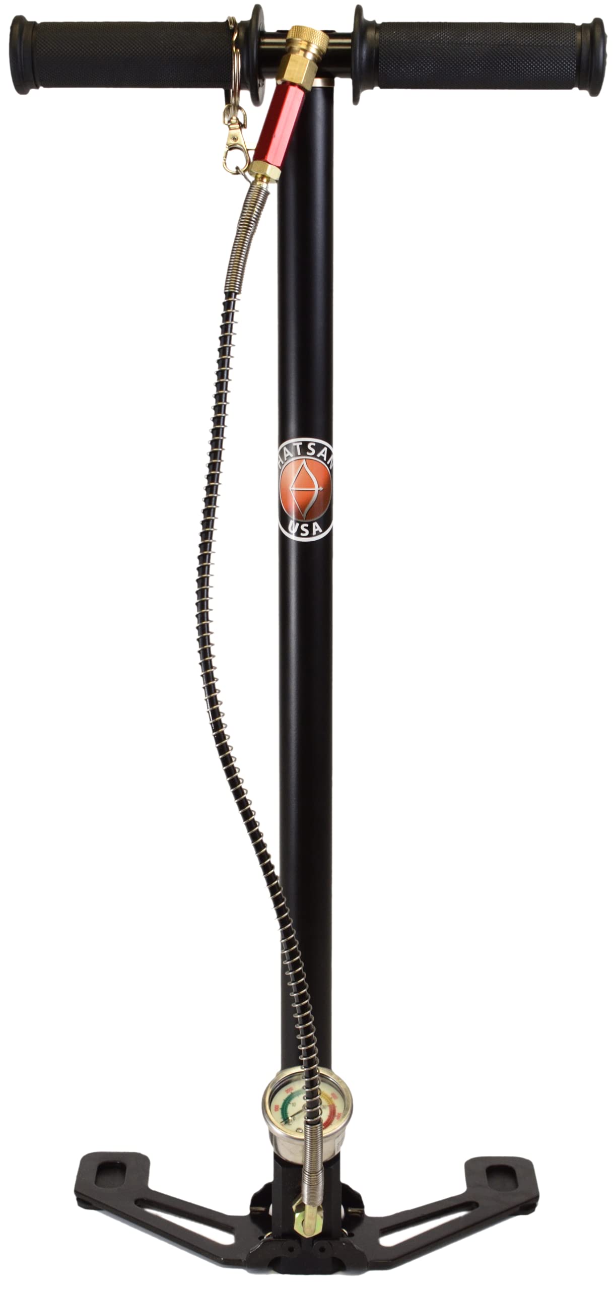 Hatsan HA91015 TactAir 3 Stage 3625 PSI Manual Hand Pump with Hose for PCP Air Rifles - Black | High Pressure Airgun Charging for Hunting & Target Shooting