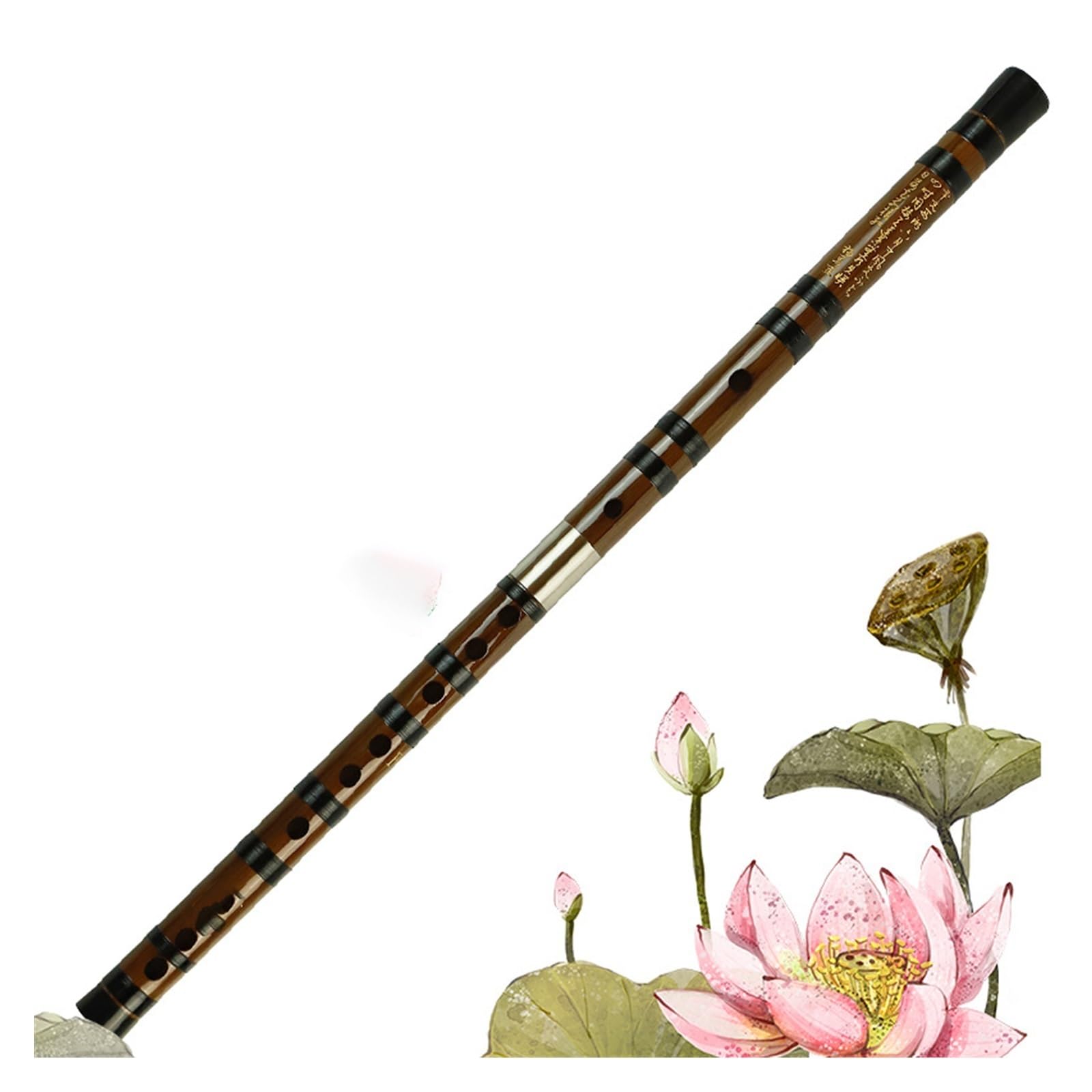 Premium Bamboo Flute (F Key) - High Pitch Woodwind Instrument with Strong & Soft Tones - Traditional Transverse Bitter Bamboo Flute for Beginners & Professionals - Perfect for Meditation, Music Practice & Cultural Performances