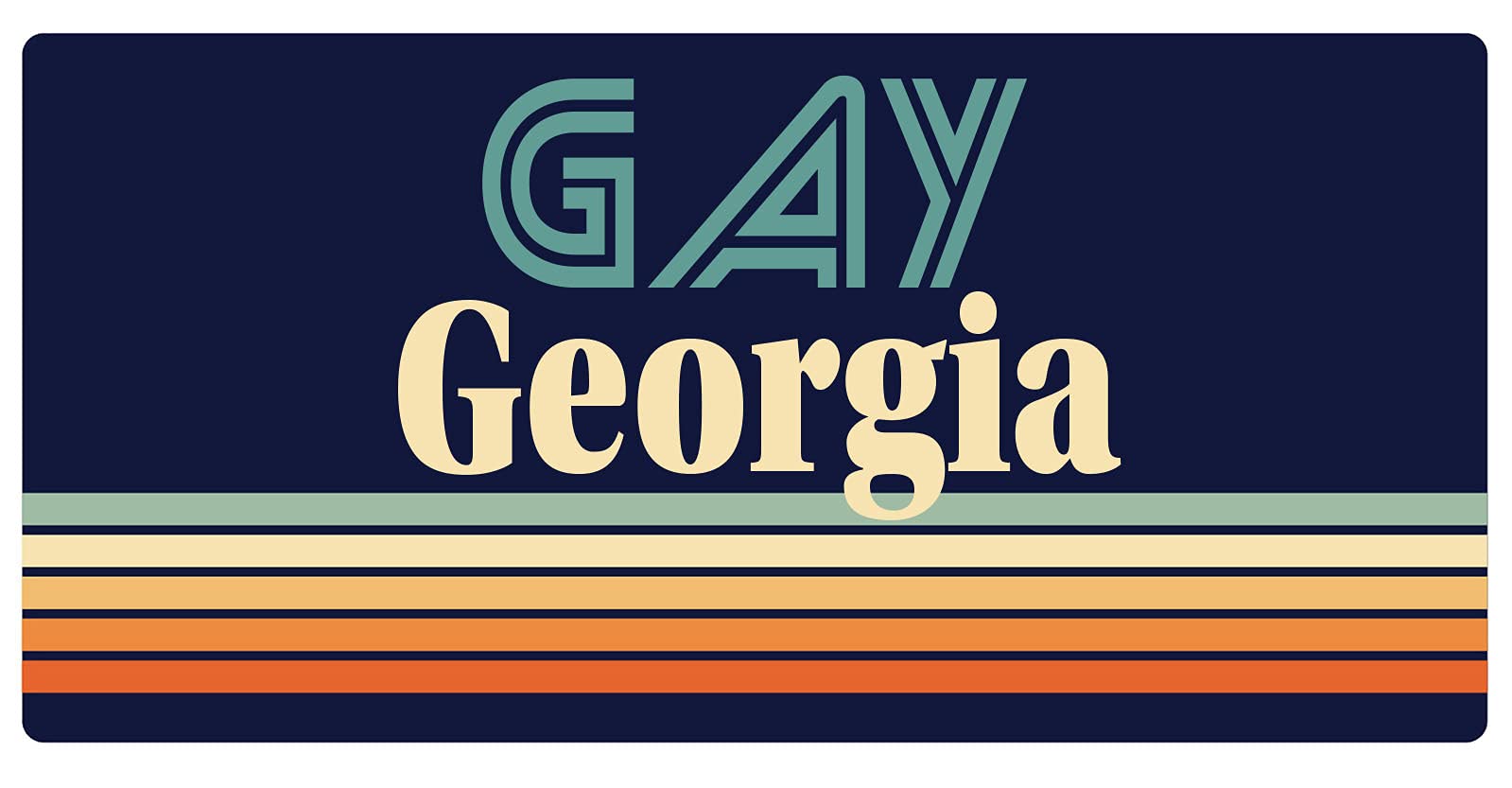 Retro Gay Georgia 5 x 2.5 Inch Refrigerator Magnet - Vintage Style Decorative Fridge Magnet for Home, Office & Gifts | Perfect for LGBTQ+ Pride Decor, Kitchen Accessories & Collectibles