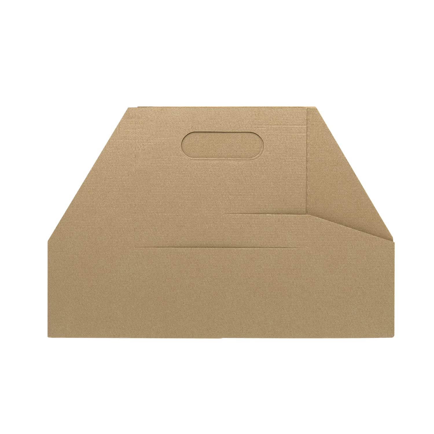 Sturdy 4-Cup Kraft Paper Drink Carrier with Handle - Eco-Friendly Disposable Coffee Cup Holder for Hot & Cold Beverages (Fits 10-32 oz Cups) - Perfect for Coffee Shops, Takeout, Parties & Office Events