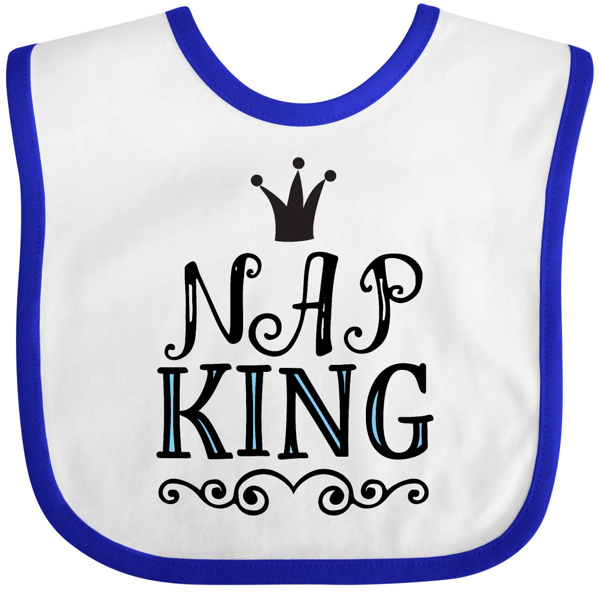 Inktastic Nap King Baby Boy Bib - Soft & Absorbent Drool Bibs for Infants & Toddlers - Perfect for Feeding, Teething & Everyday Use