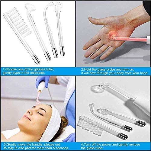 Vinban High Frequency Machine - Portable Electric Therapy Device for Hair Growth & Facial Acne Treatment, Handheld Electrotherapy Comb & Current Bar Massager - Perfect for Home Spa, Salon & Beauty Treatments