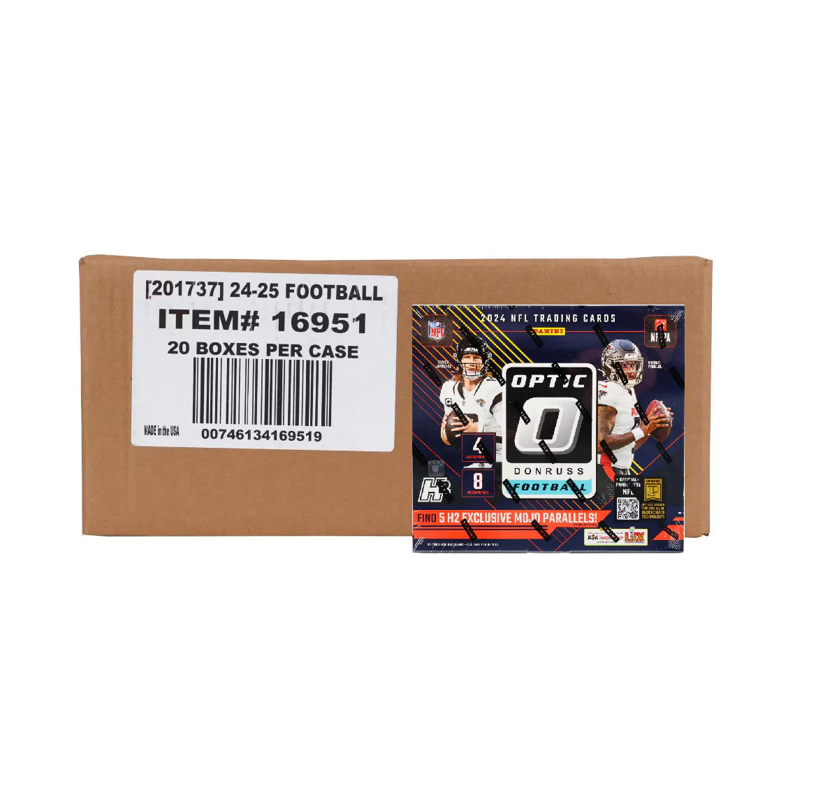 2024 Panini Donruss Optic Football H2 20 Box Case - Premium Trading Cards for Collectors & Investors | Perfect for Fantasy Football, Sports Memorabilia Collections & Gifts