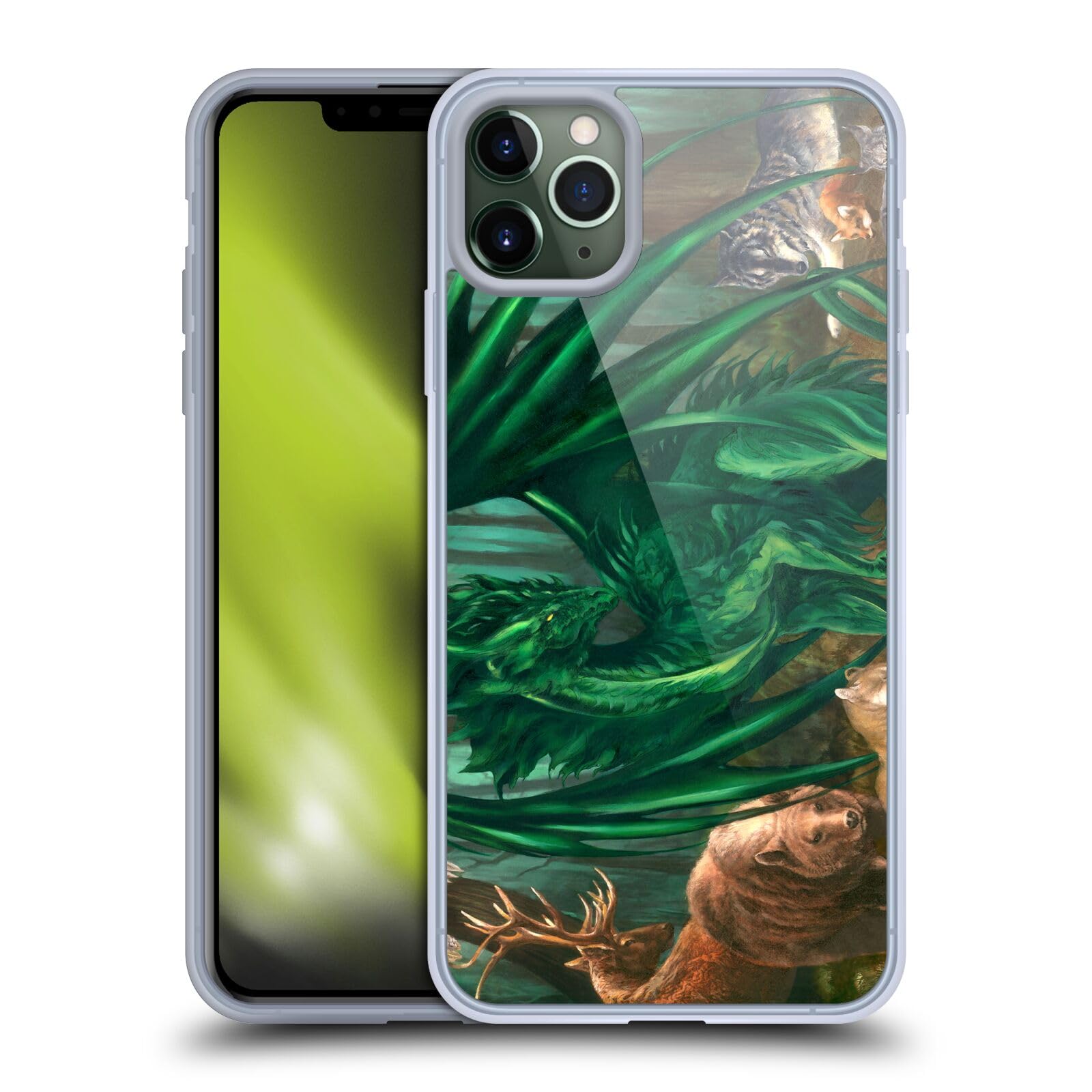 Officially Licensed Lord of The Forest Dragons Soft Gel Case for Apple iPhone 11 Pro Max - Cute & Protective Phone Cover - Perfect for Fans of Fantasy Art & Unique Gifts