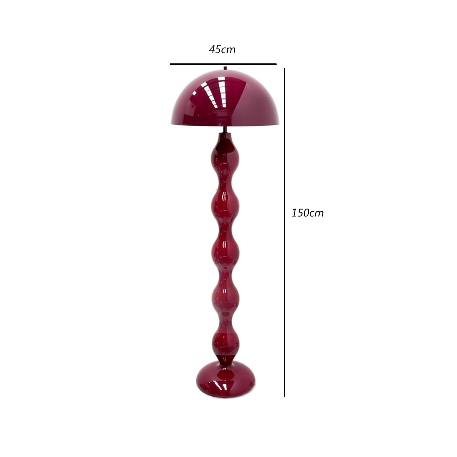 Dimmable Standing Lamp with Foot Switch - Modern Adjustable Floor Lamp for Living Room, Bedroom, Office & Dining Room - Tall LED Light Fixture for Home Decor (Red) - Perfect for Reading, Working & Relaxing