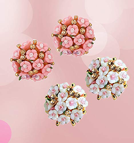 YouBella Gold Plated Floral Stud Earrings for Women & Girls - Elegant Jewelry Gift for Birthday, Wedding & Everyday Wear