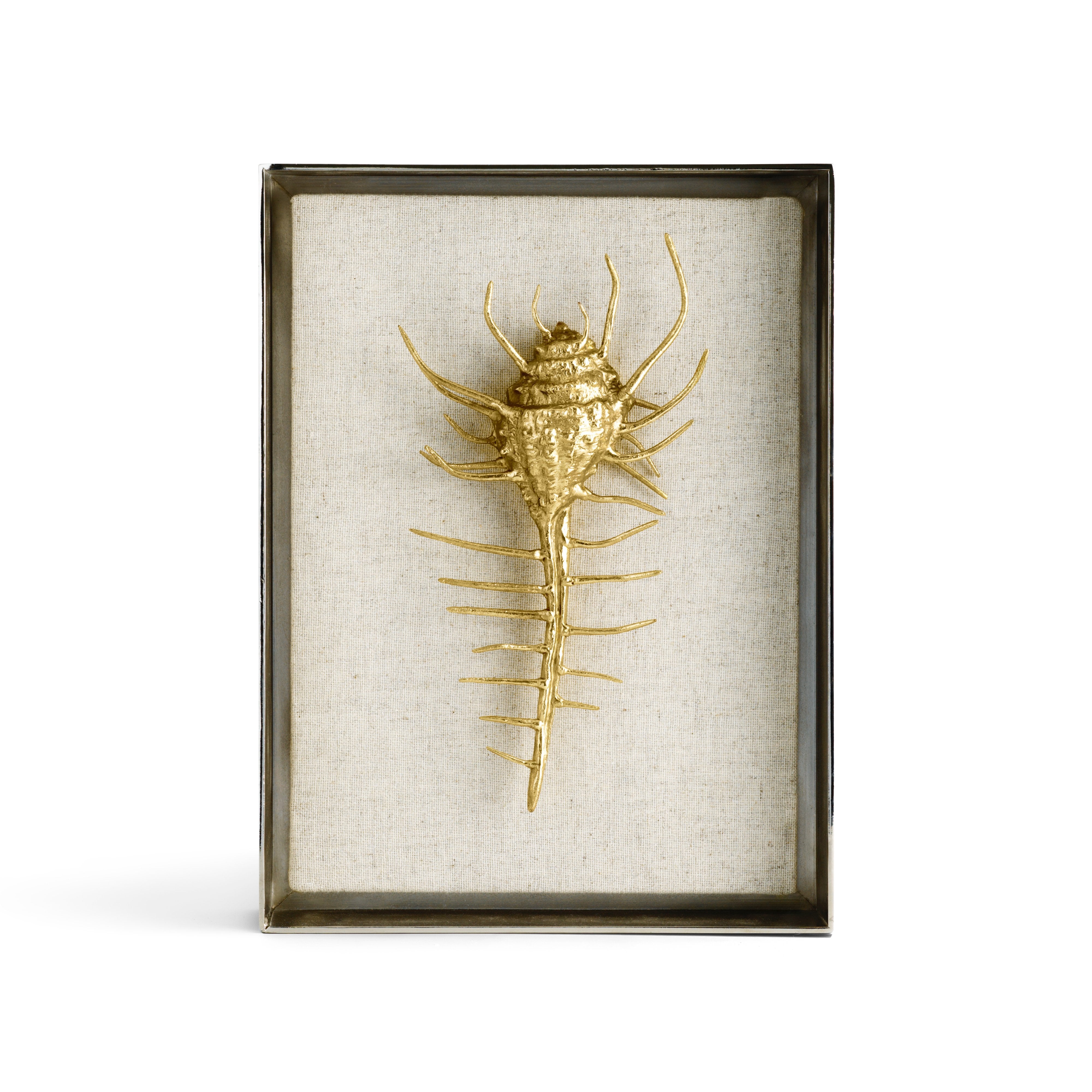Venus Comb Shell Fabric Shadow Box - Handmade Seashell Wall Art Decor for Beach House, Coastal Living Room & Bathroom - Perfect for Nautical, Ocean Themed Home Decor