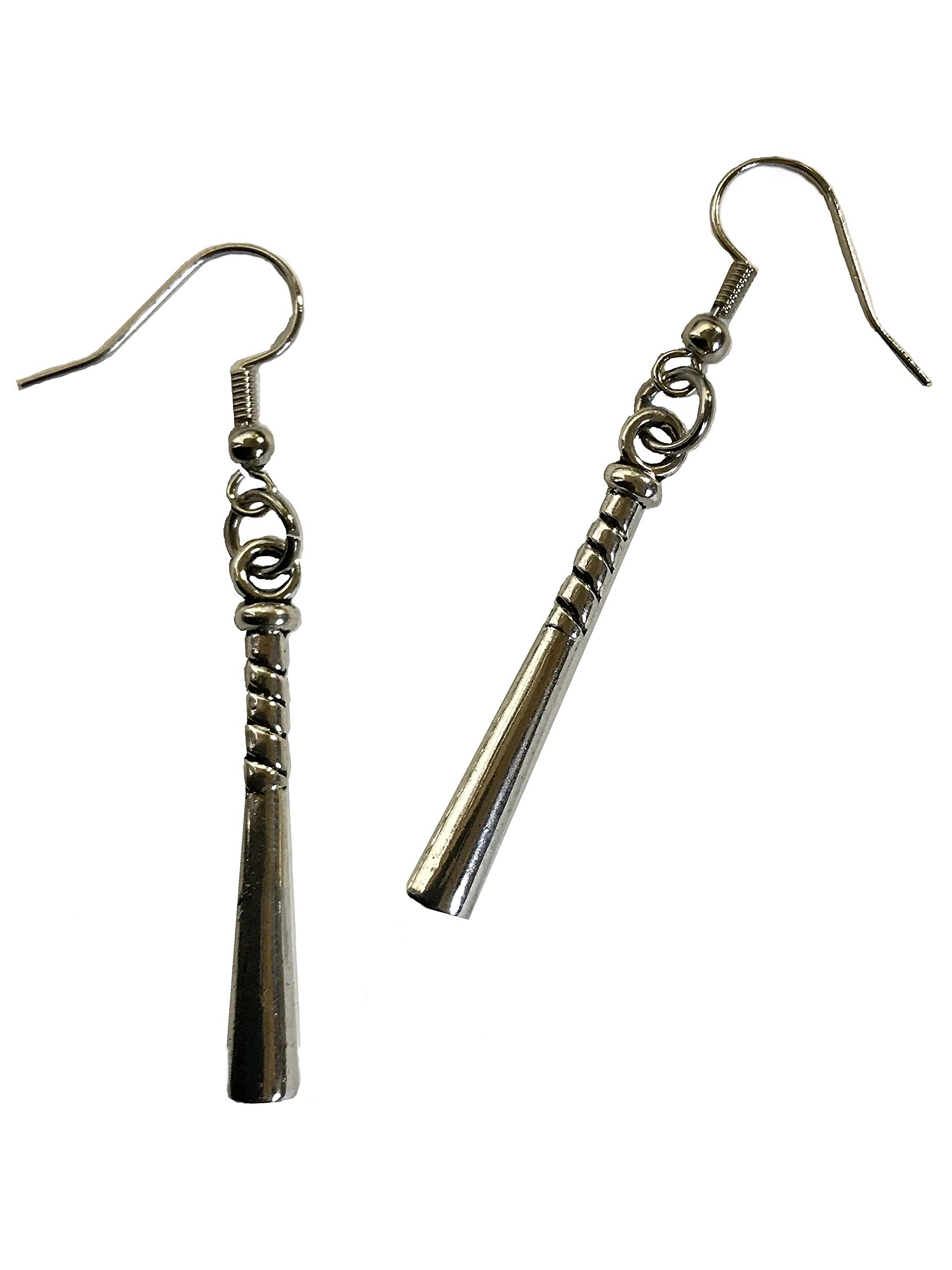 Nickel-Free Baseball Bat Hook Earrings for Women - Stylish Sports Jewelry for Baseball Fans & Game Day Outfits