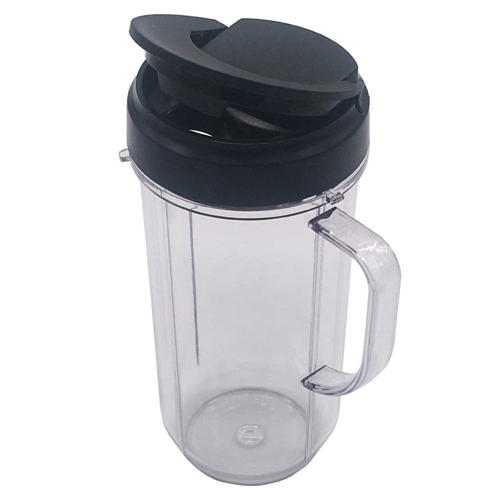 Joystar 2-Pack 22oz Replacement Cups with Flip Top Lids for Magic Bullet Blender MB1001 - Perfect for Smoothies, Protein Shakes & Food Processing