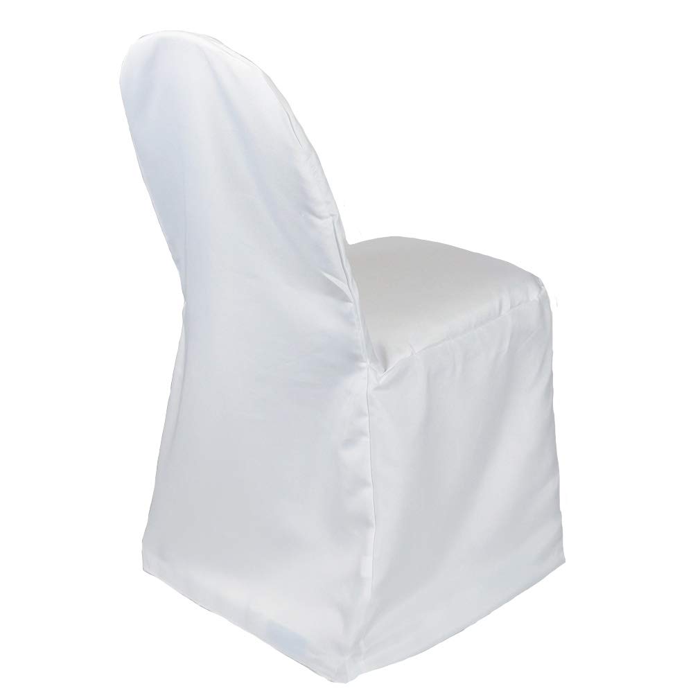 White Polyester Chair Covers for Banquet Chairs - Perfect for Weddings & Events