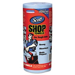 SCOTT Shop Towels Roll - 10.4 x 11 Inches, Blue, 55 Towels per Roll (30 Rolls per Carton) - Heavy-Duty Cleaning for Garages, Workshops & Automotive Use