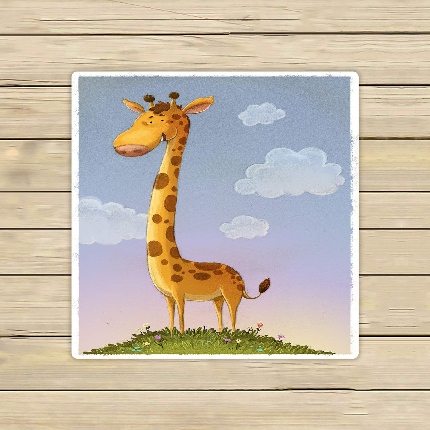 Happy Giraffe Beach Towel - 13x13 Inch Soft Absorbent Quick-Dry Bath & Shower Towel for Home, Pool, Travel & Outdoor Activities - Perfect for Beach, Swimming & Vacation Use
