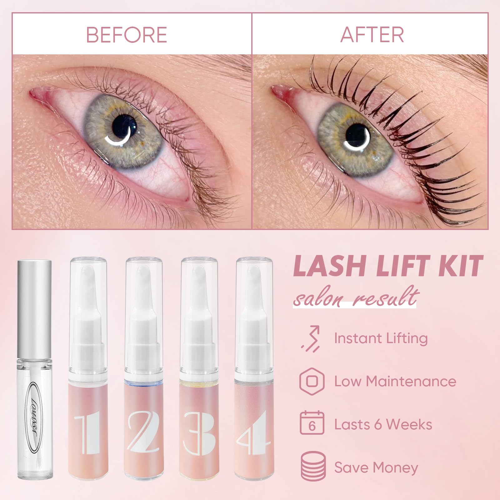 Professional Lash Lift Kit for Eyelash Perm - Instant Curling & Lifting with Detailed Instructions - Perfect for Salon, Home Use & DIY Beauty Treatments