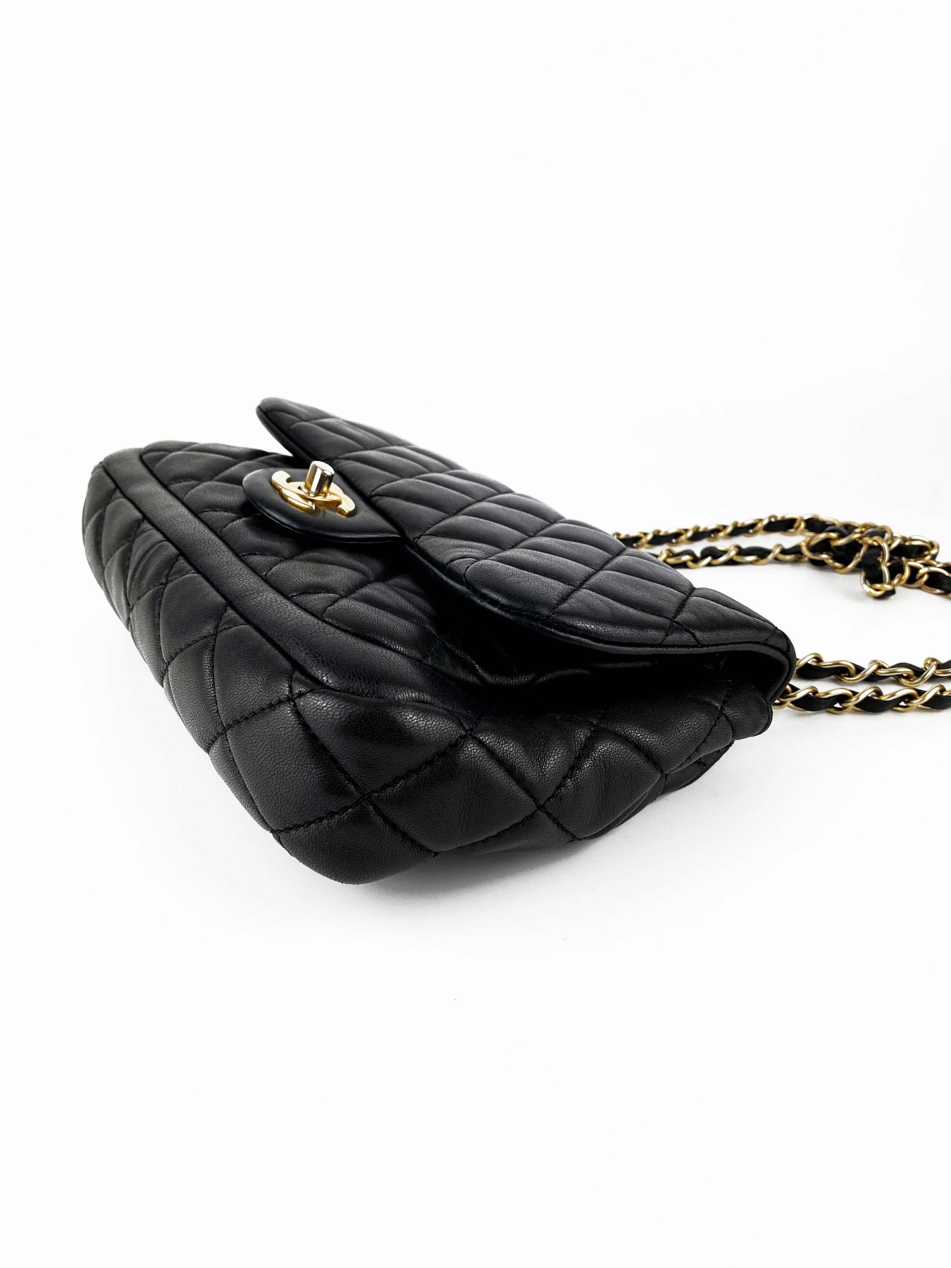 Chanel Black Small Lambskin Quilted Flap Bag with Silver-Tone Hardware - Luxury Crossbody Purse for Women, Perfect for Evening Parties & Date Nights