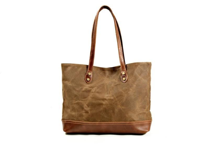 Stylish Canvas & Leather Tote Bag for Women - Fashionable Shoulder Handbag - Perfect for Work, Travel, and Everyday Use